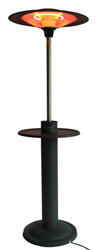 Outdoor bar table with infrared heating and display pole