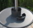 Outdoor bar table with infrared heating and display pole